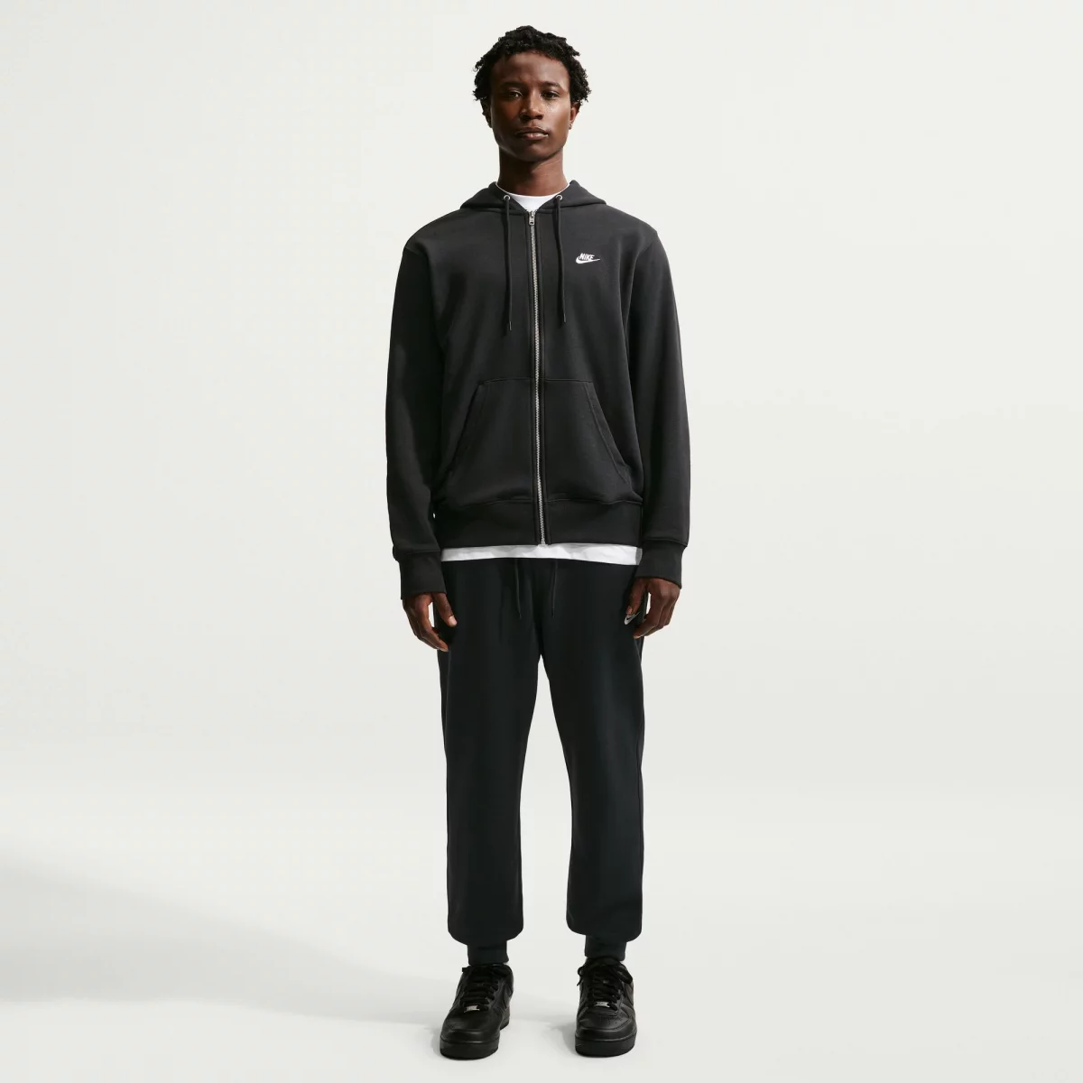 Nike - Nike Club French Terry Ανδρικό Παντελόνι Φόρμας - BLACK (0002)