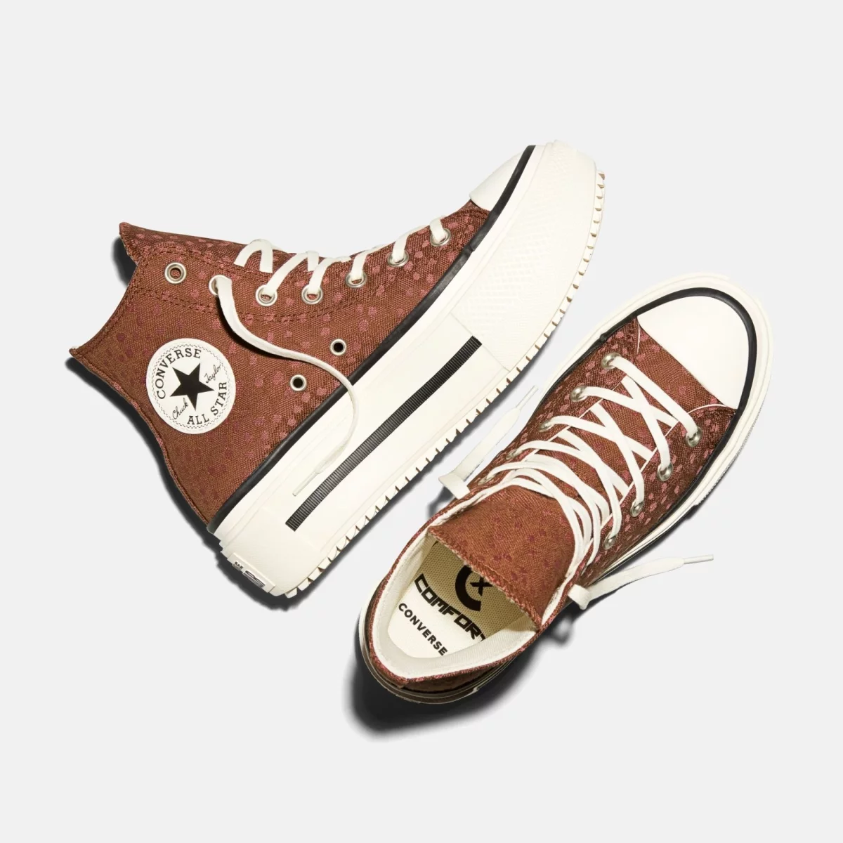 Converse - Converse Chuck Taylor All Star Lift Double Stack Platform Γυναικεία Sneakers - BROWN-WHIT (0165)