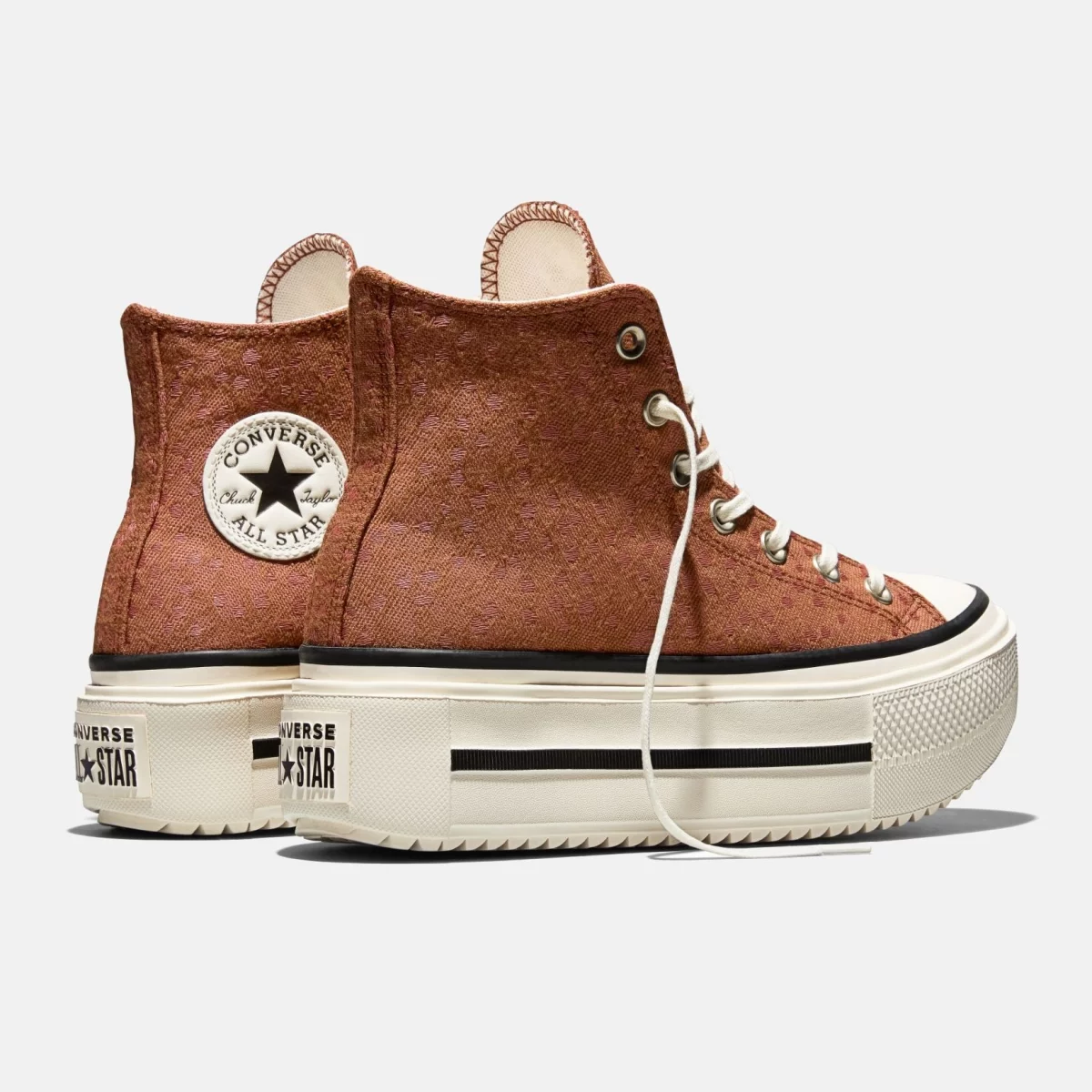 Converse - Converse Chuck Taylor All Star Lift Double Stack Platform Γυναικεία Sneakers - BROWN-WHIT (0165)