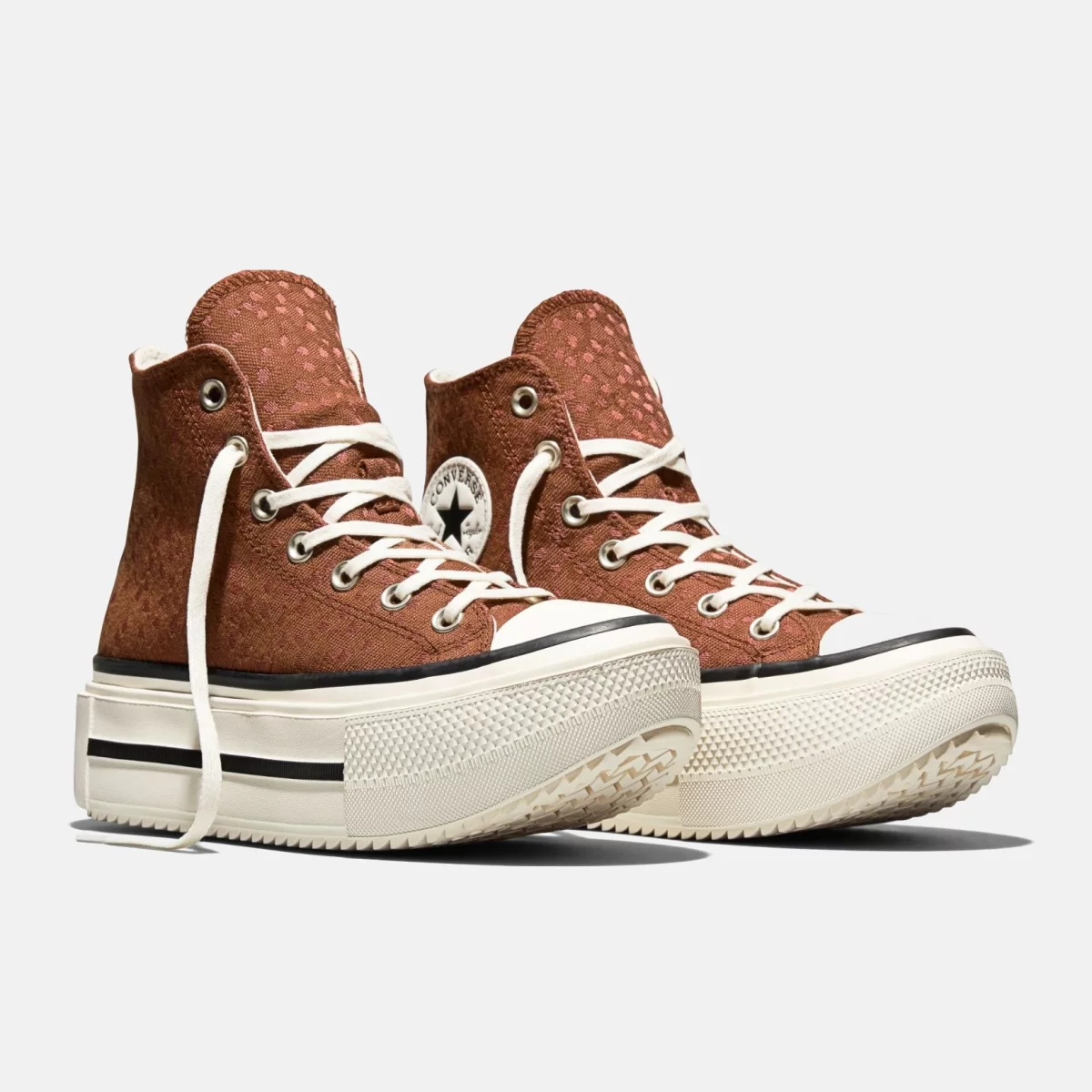 Converse - Converse Chuck Taylor All Star Lift Double Stack Platform Γυναικεία Sneakers - BROWN-WHIT (0165)