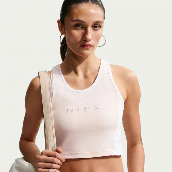 Nike - Nike Sportswear Tank Top Γυναικείο Αμάνικο - BEIG-WHITE (0340)