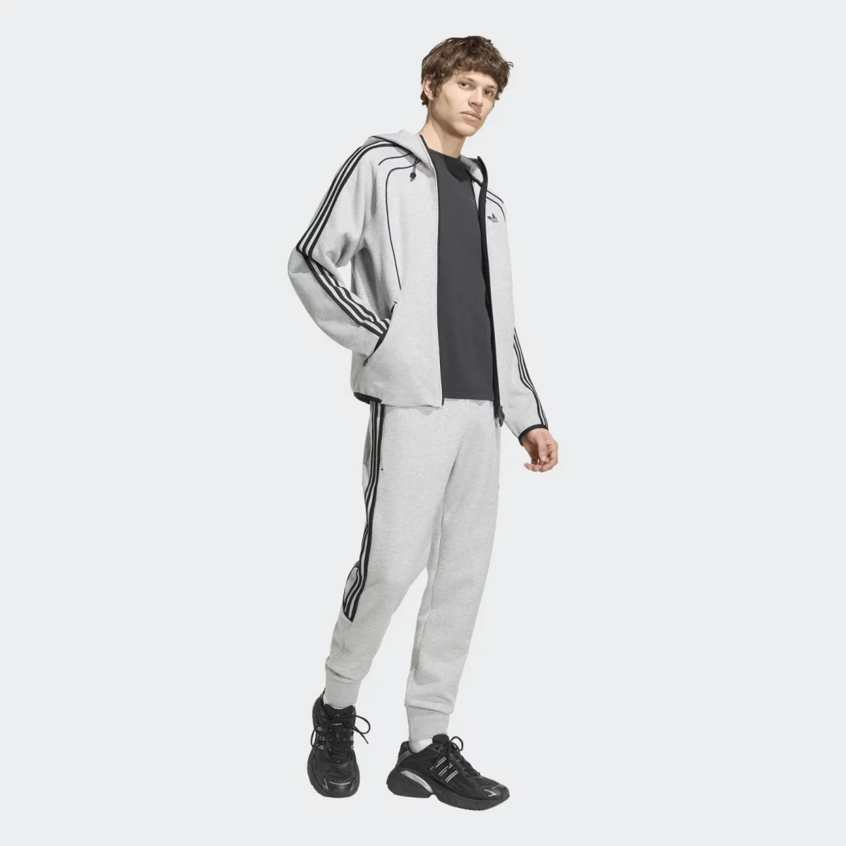 adidas Originals - adidas Originals Spacer Teamgeist 26 Fullzip Ανδρική Ζακέτα - GREY-BLACK (0132)