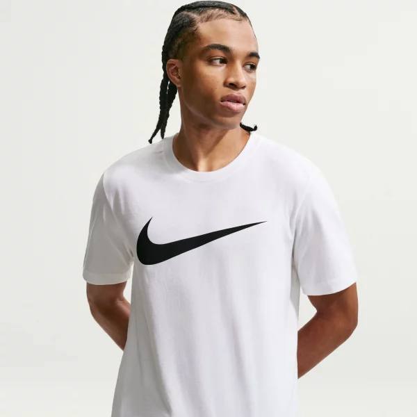 Nike - Nike Sportswear Swoosh Ανδρικό T-shirt - WHITE-BLAK (0275)