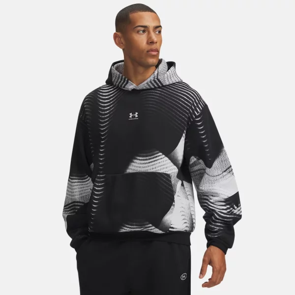 Under Armour - UA Icon Fleece Printed Ανδρικό Φούτερ - BLACK-WHIT (0313)
