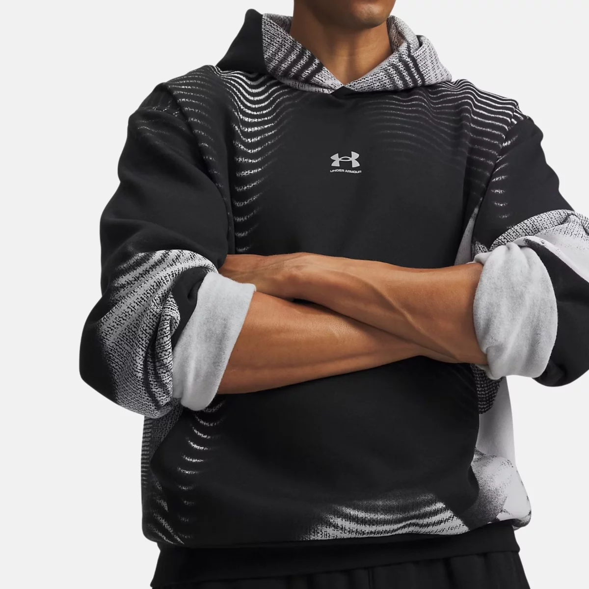 Under Armour - UA Icon Fleece Printed Ανδρικό Φούτερ - BLACK-WHIT (0313)